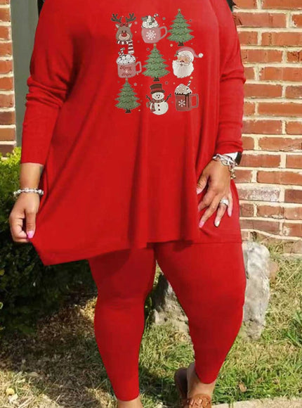 KissICON Red / UK 16 Cozy Curve Christmas Fleece Pajama Set – 0x8x