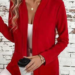 KissICON Red / UK 16 Elegant Navy Longline Blazer – Chic To Party