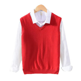 KissICON Red / XL Mens 100 Cotton VNeck Sleeveless Knit Vest