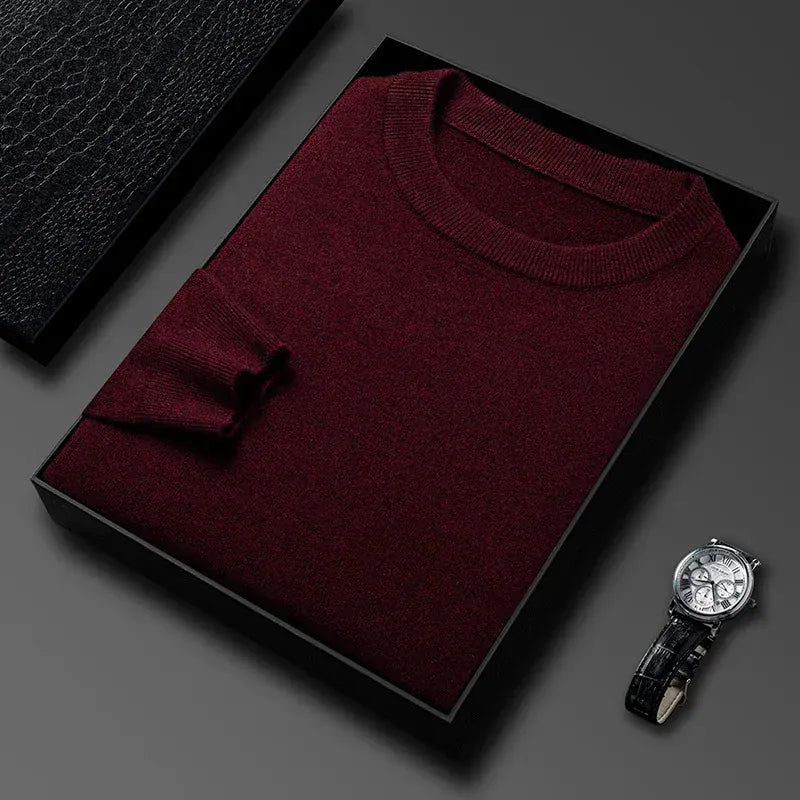 KissICON Red / XXXL / China Mainland 2025 Diamond Knit Round Neck Mens Casual Fashion Sweater