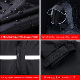 KissICON Reflective Motorcycle Rain Suit Full Body Storm Protection
