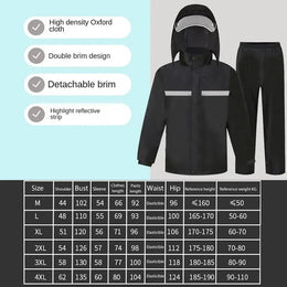 KissICON Reflective Motorcycle Rain Suit Full Body Storm Protection