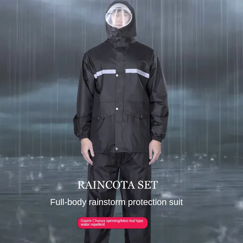 KissICON Reflective Motorcycle Rain Suit Full Body Storm Protection