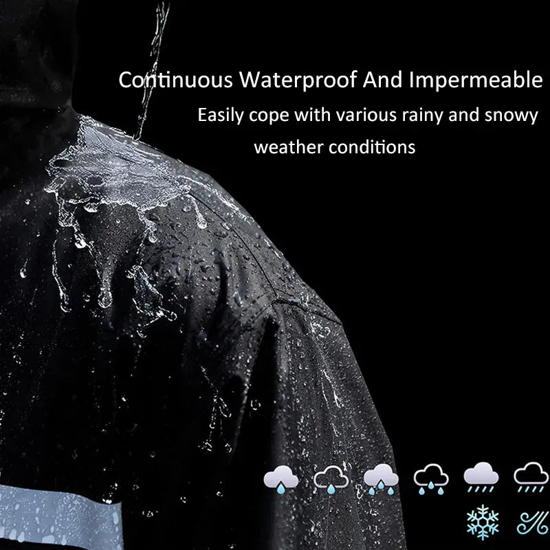 KissICON Reflective Weatherproof Full Body Rain Suit for Riding