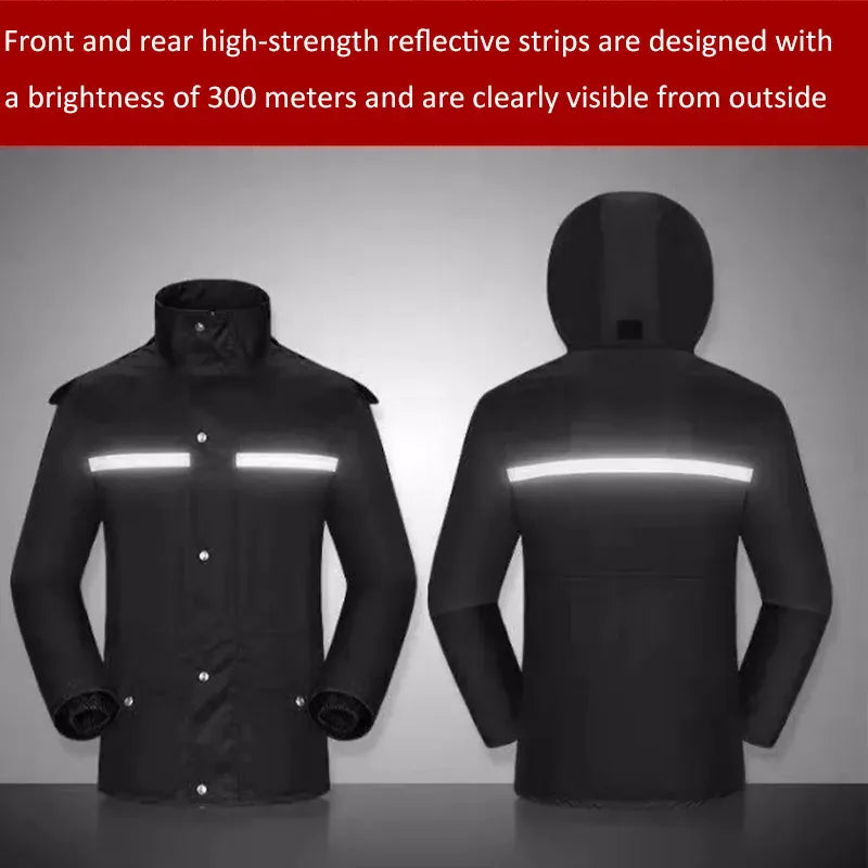 KissICON Reflective Weatherproof Full Body Rain Suit for Riding