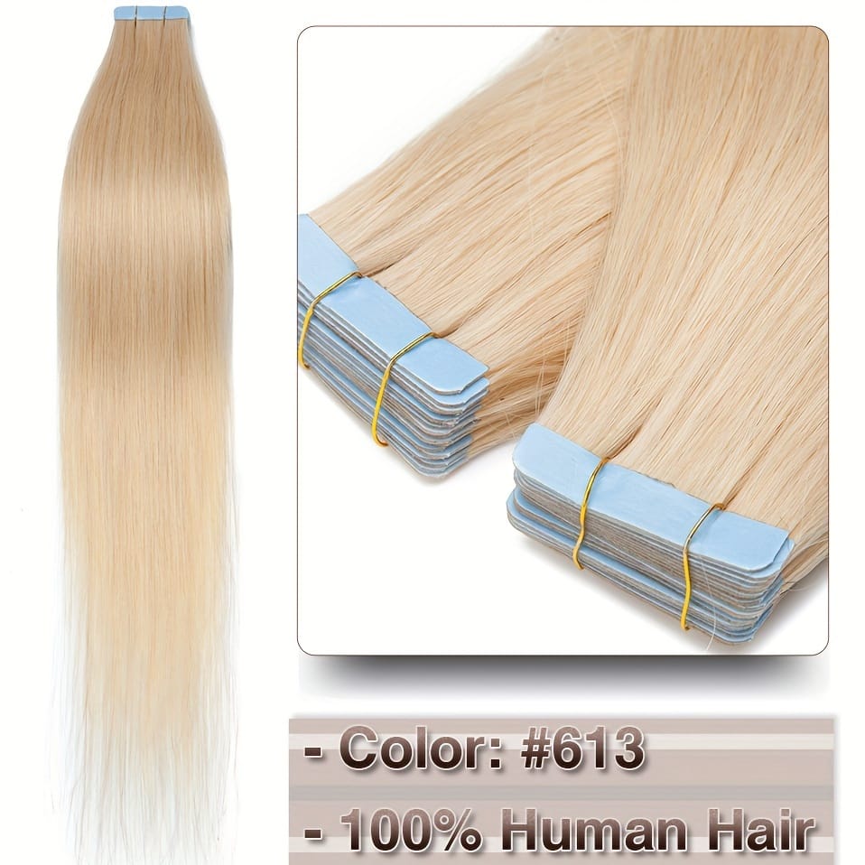KissICON Remy Straight Tape In Hair Extensions 18 26