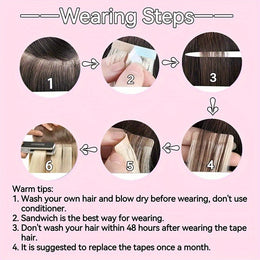 KissICON Remy Straight Tape In Hair Extensions 18 26