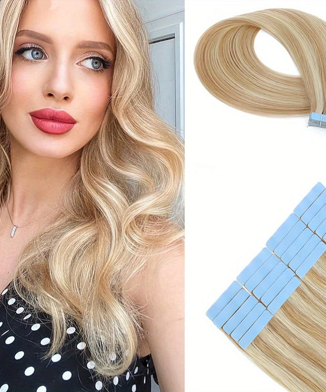 KissICON Remy Straight Tape In Hair Extensions 18 26