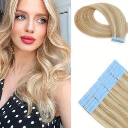 KissICON Remy Straight Tape In Hair Extensions 18 26