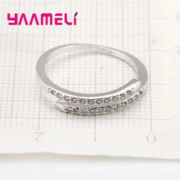 KissICON resizable Elegant Adjustable Silver Ring – Sparkling Zircons