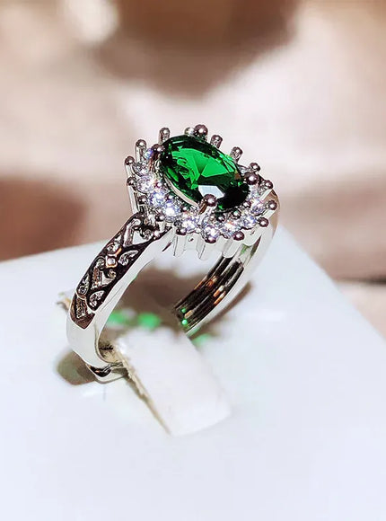 KissICON resizable Exquisite 925 Silver Plated Ring for Women's Party Jewelry Shiny AAAA Zircon Ring Wedding Bridal Jewelry Engagement Ring