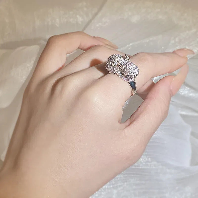 KissICON resizable KissIcon 2024 Zircon Rabbit Ring - Silver Plated Giftable