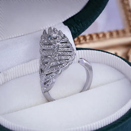 KissICON resizable KissIcon 925 Silver Ring For Women - Adjustable Zircon
