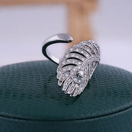 KissICON resizable KissIcon 925 Silver Ring For Women - Adjustable Zircon