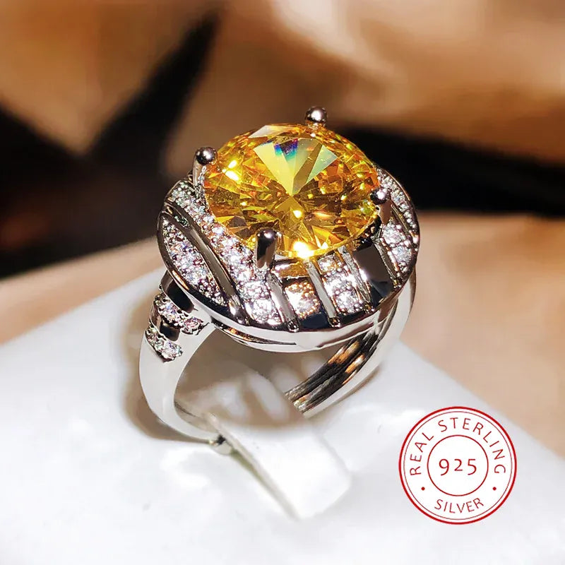 KissICON resizable KissIcon Flashy Ring for Women - Adjustable Yellow Zircon