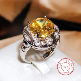 KissICON resizable KissIcon Flashy Ring for Women - Adjustable Yellow Zircon