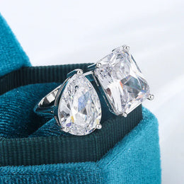 KissICON resizable KissIcon Geometric Square Zircon Opening Ring - Lux Spark