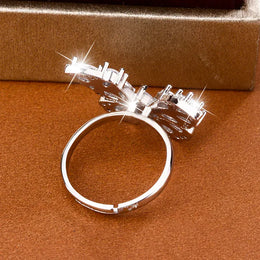 KissICON resizable KissIcon Luxury Zircon Butterfly Ring - Adjustable Fit