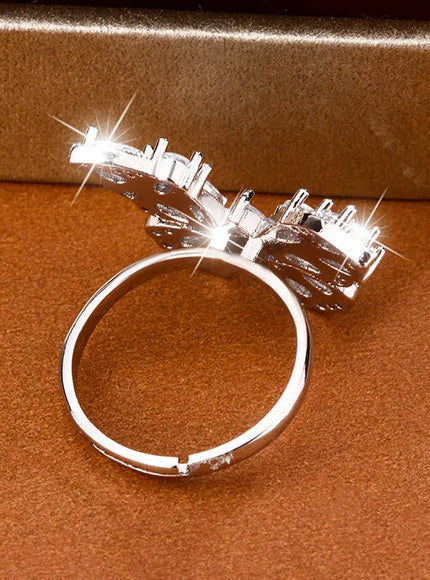 KissICON resizable KissIcon Luxury Zircon Butterfly Ring - Adjustable Fit