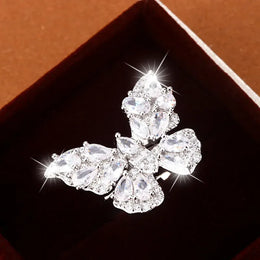 KissICON resizable KissIcon Luxury Zircon Butterfly Ring - Adjustable Fit