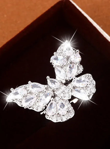KissICON resizable KissIcon Luxury Zircon Butterfly Ring - Adjustable Fit