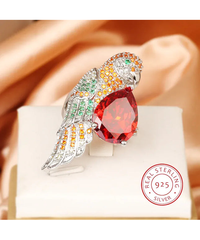 KissICON resizable KissIcon Silver Plated Ring for Women - Hummingbird Zircon