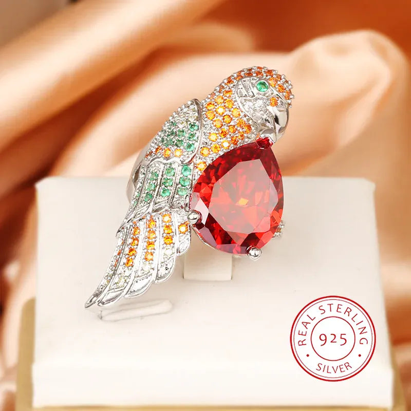 KissICON resizable KissIcon Silver Plated Ring for Women - Hummingbird Zircon