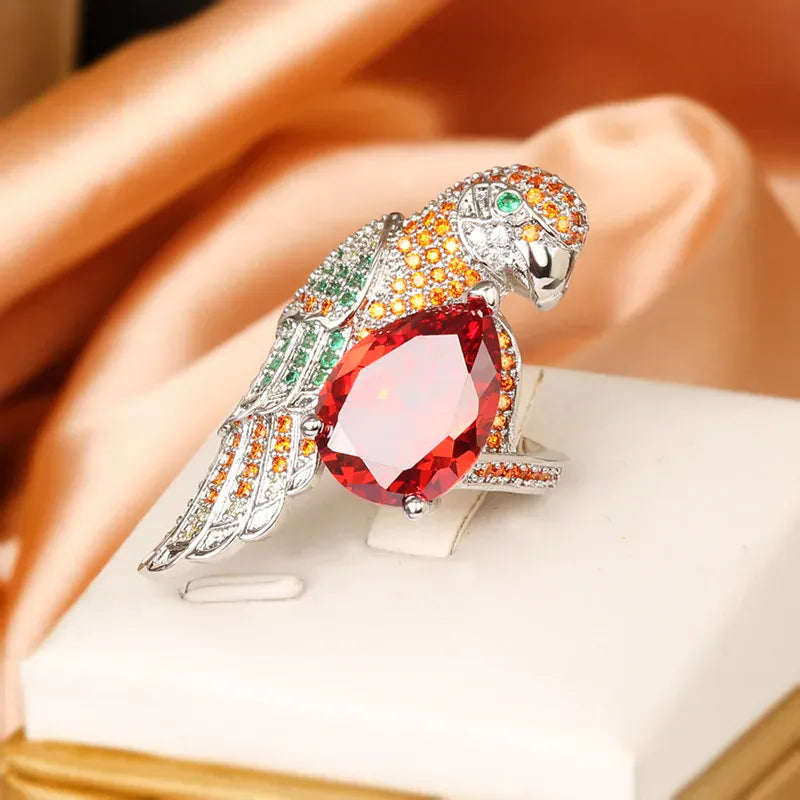 KissICON resizable KissIcon Silver Plated Ring for Women - Hummingbird Zircon