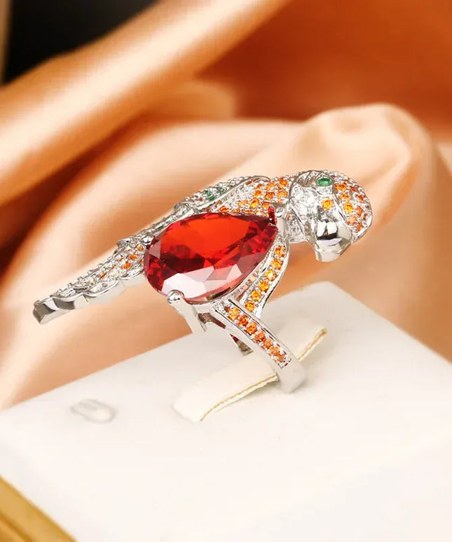 KissICON resizable KissIcon Silver Plated Ring for Women - Hummingbird Zircon