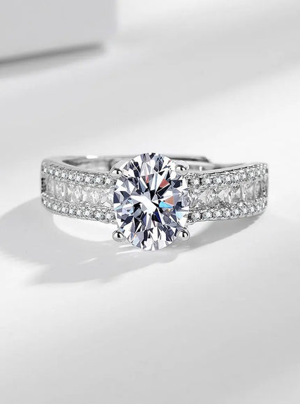 KissICON resizable / White Kissicon Elegant Blue Zircon Ring – Fashionable