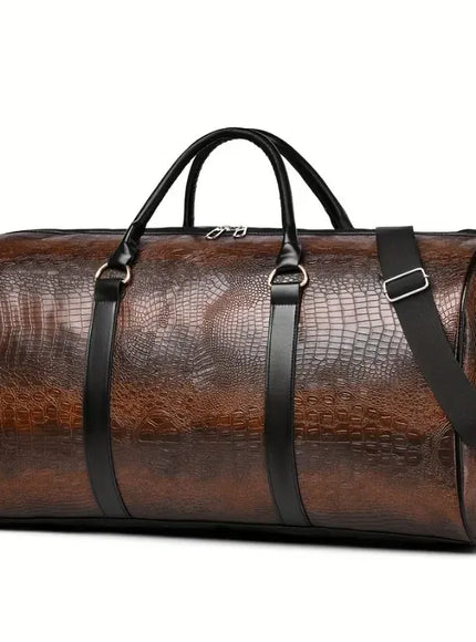 KissICON Retro Crocodile Duffel Large Capacity Travel Bag for All