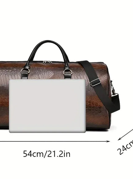 KissICON Retro Crocodile Duffel Large Capacity Travel Bag for All