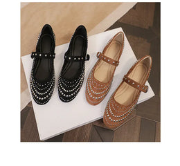 KissICON Retro Flat Shoes for Women Autumn Winter New