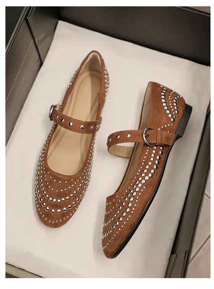 KissICON Retro Flat Shoes for Women Autumn Winter New