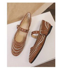 KissICON Retro Flat Shoes for Women Autumn Winter New