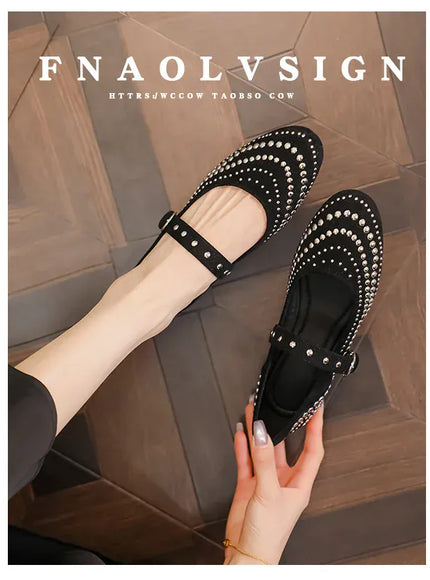 KissICON Retro Flat Shoes for Women Autumn Winter New