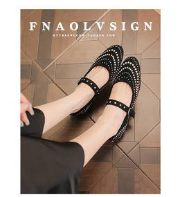 KissICON Retro Flat Shoes for Women Autumn Winter New