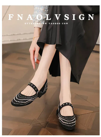 KissICON Retro Flat Shoes for Women Autumn Winter New