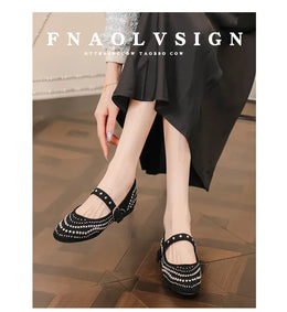KissICON Retro Flat Shoes for Women Autumn Winter New