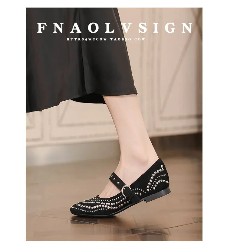 KissICON Retro Flat Shoes for Women Autumn Winter New