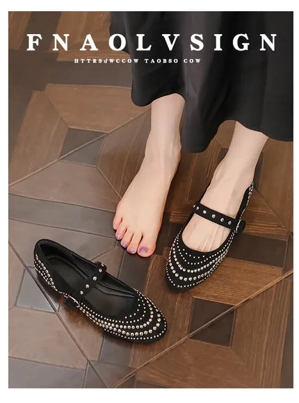 KissICON Retro Flat Shoes for Women Autumn Winter New