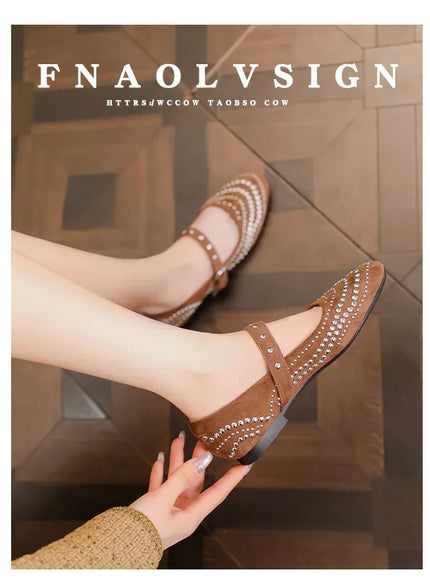 KissICON Retro Flat Shoes for Women Autumn Winter New
