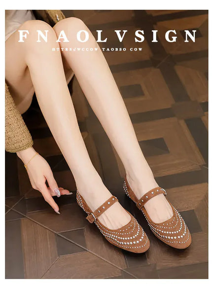 KissICON Retro Flat Shoes for Women Autumn Winter New