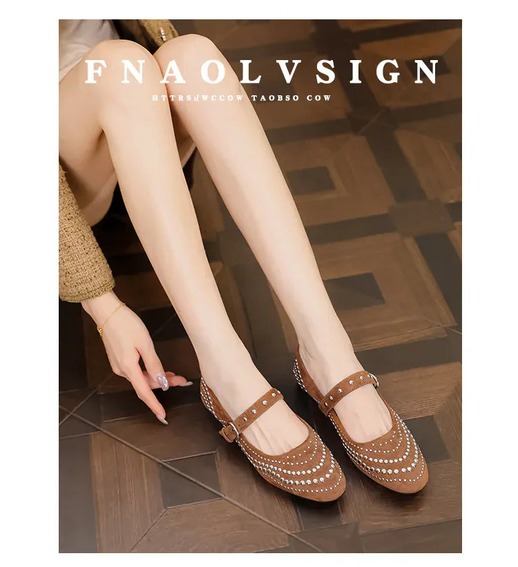 KissICON Retro Flat Shoes for Women Autumn Winter New