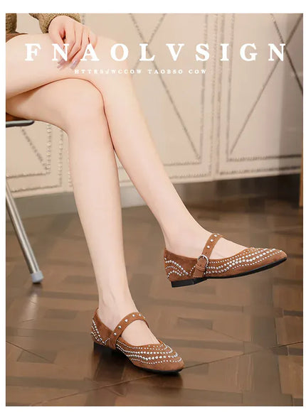 KissICON Retro Flat Shoes for Women Autumn Winter New