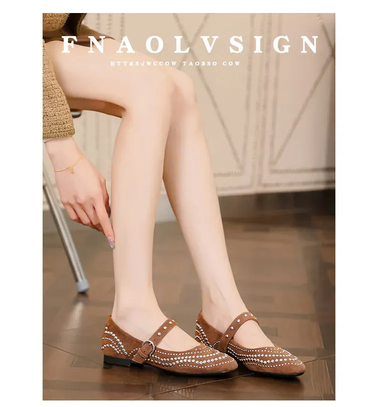 KissICON Retro Flat Shoes for Women Autumn Winter New