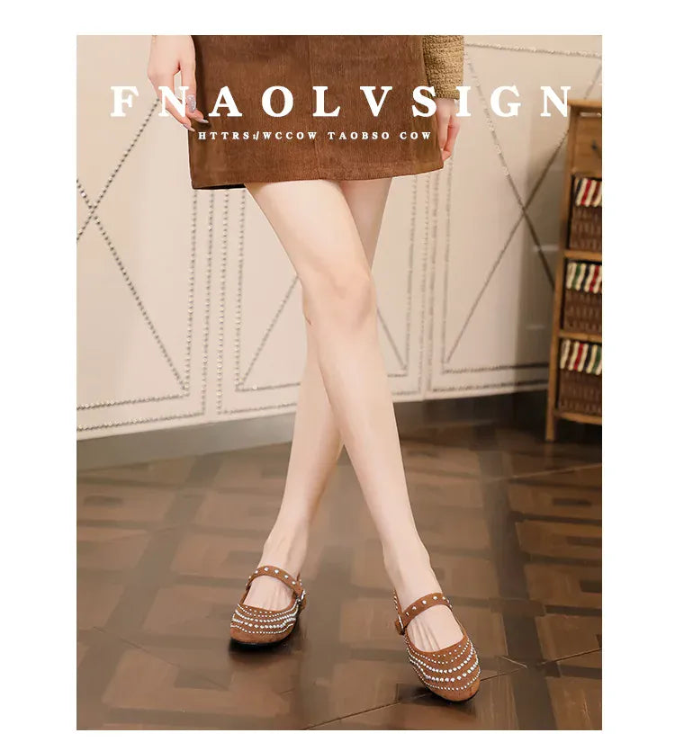 KissICON Retro Flat Shoes for Women Autumn Winter New