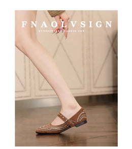 KissICON Retro Flat Shoes for Women Autumn Winter New