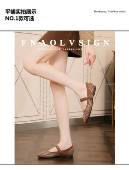 KissICON Retro Flat Shoes for Women Autumn Winter New