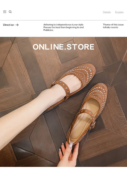 KissICON Retro Flat Shoes for Women Autumn Winter New